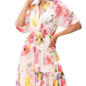 Ruffle floral print Georgette printed dress